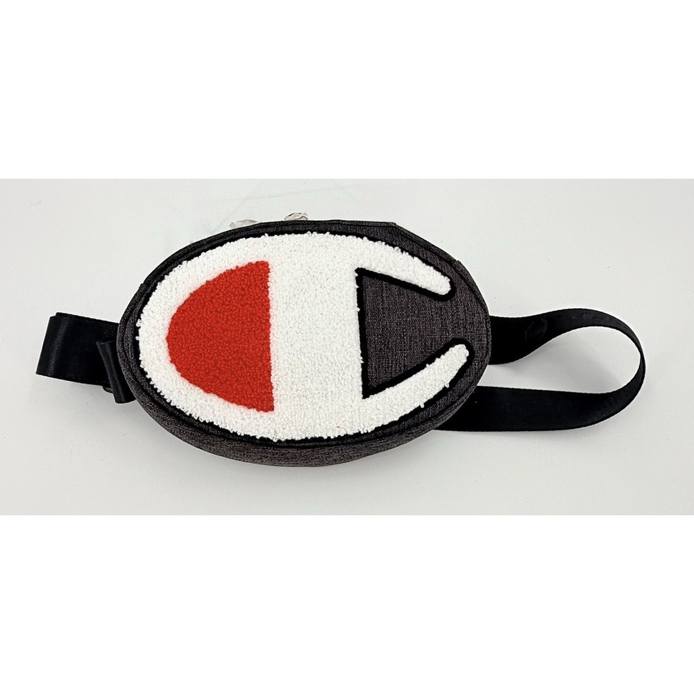 Champion Prime Waist Pack Dark Grey White Furry C Logo Fanny Bag NWOT